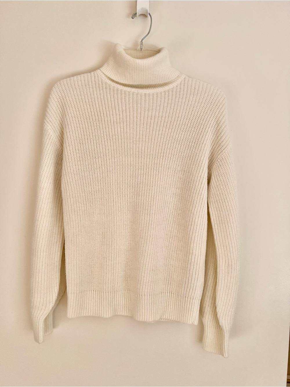 VILA Cream Ribbed Turtleneck Sweater